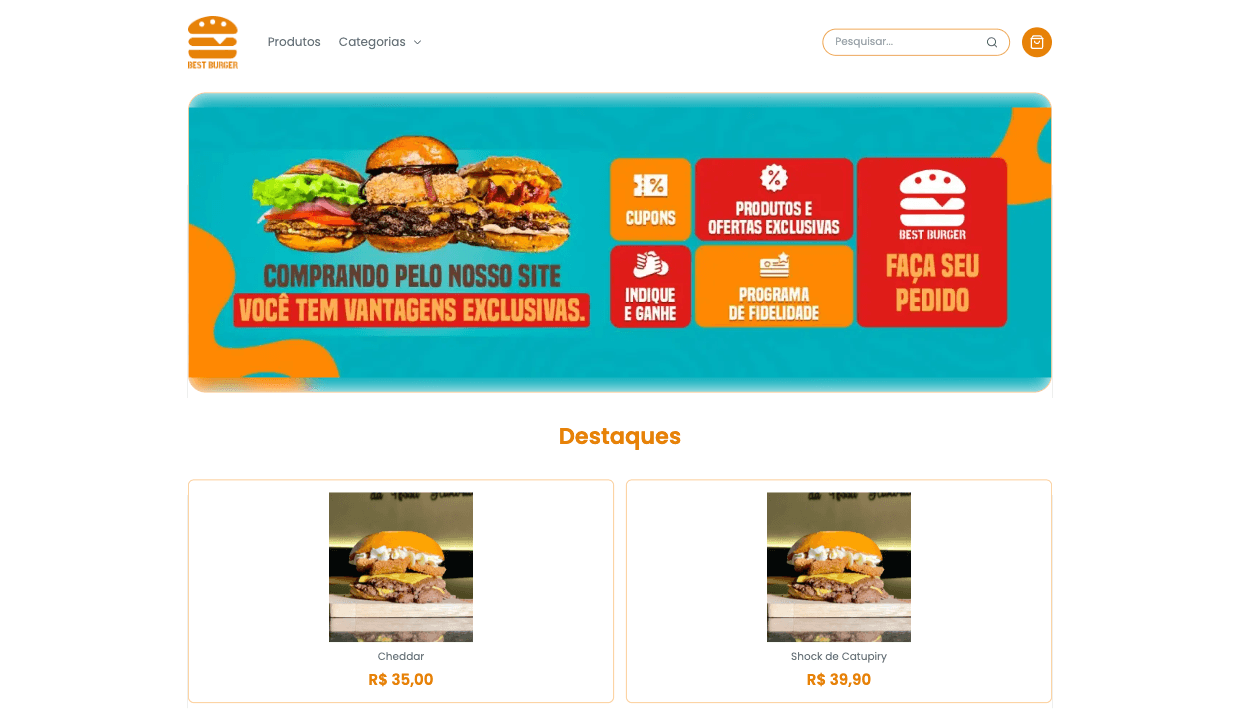 Exemplo de catálogo para Alimentação